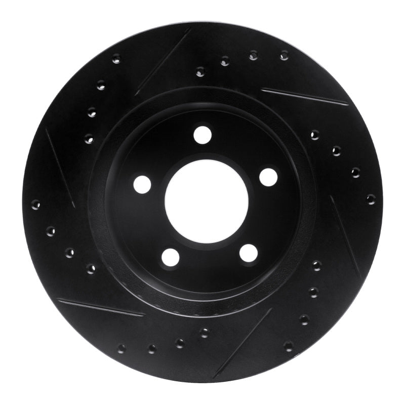 R1 Concepts R1 91-94 Ford Crown Victoria Front Right Drilled & Slotted Black Brake Rotor