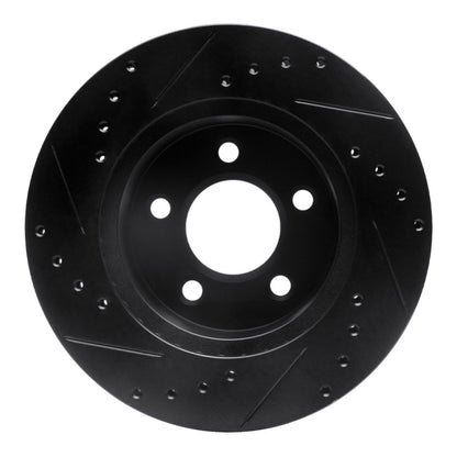 R1 Concepts R1 91-94 Ford Crown Victoria Front Right Drilled & Slotted Black Brake Rotor