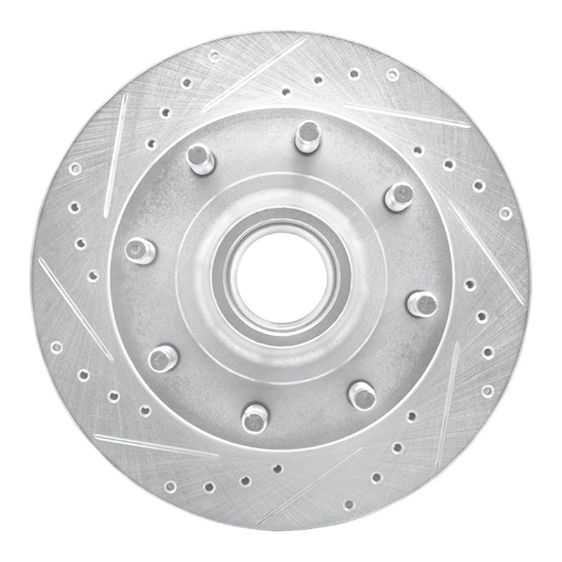R1 Concepts R1 86-94 Ford E-250 Econoline Front Left Drilled & Slotted Silver Brake Rotor