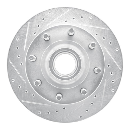 R1 Concepts R1 86-94 Ford E-250 Econoline Front Left Drilled & Slotted Silver Brake Rotor