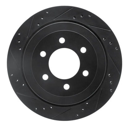 R1 Concepts R1 07-17 Ford Expedition Rear Left Drilled & Slotted Black Brake Rotor