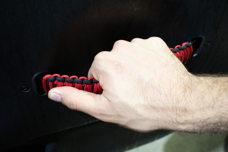 Fishbone Offroad 97-06 Jeep Wrangler Paracord Door Handles - Black/Red