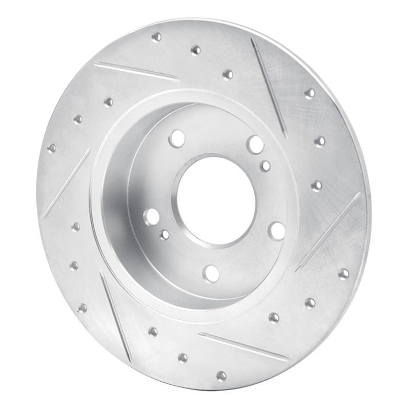 R1 Concepts R1 94-04 Infiniti I30 Rear Left Drilled & Slotted Silver Brake Rotor