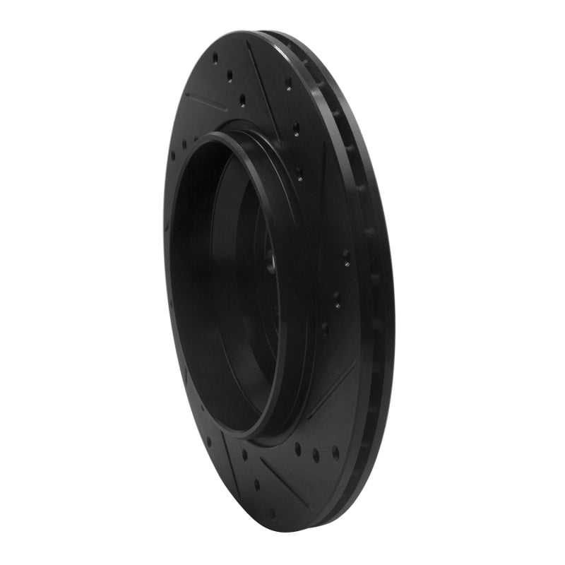 R1 Concepts R1 03-14 Volvo XC90 Rear Left Drilled & Slotted Black Brake Rotor