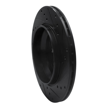R1 Concepts R1 03-14 Volvo XC90 Rear Left Drilled & Slotted Black Brake Rotor