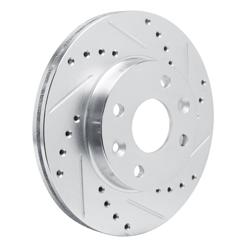 R1 Concepts R1 94-00 Kia SPECTRA Front Right Drilled & Slotted Silver Brake Rotor