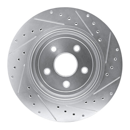 R1 Concepts R1 06-10 Jeep Grand Cherokee Rear Left Drilled & Slotted Silver Brake Rotor