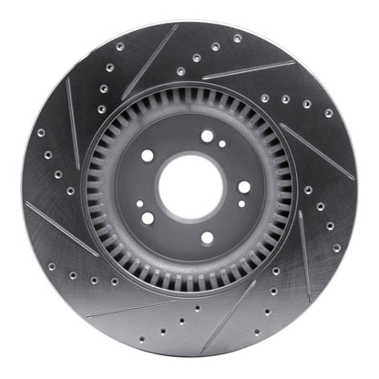 R1 Concepts R1 18-20 Genesis G80 Front Right Drilled & Slotted Silver Brake Rotor
