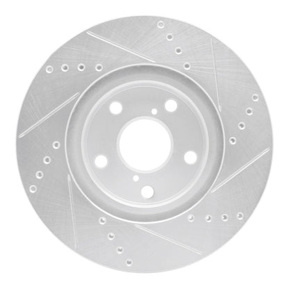 R1 Concepts R1 06-15 Lexus IS250 Right Front Drilled & Slotted Silver Brake Rotor