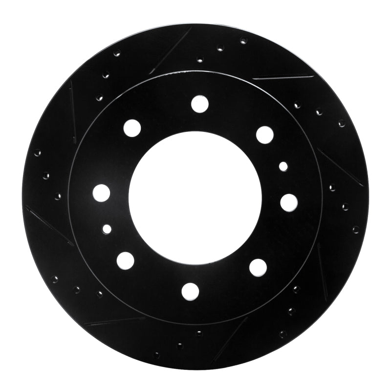 R1 Concepts R1 11-25 Chevrolet Silverado 3500 HD Rear Left Drilled & Slotted Black Brake Rotor