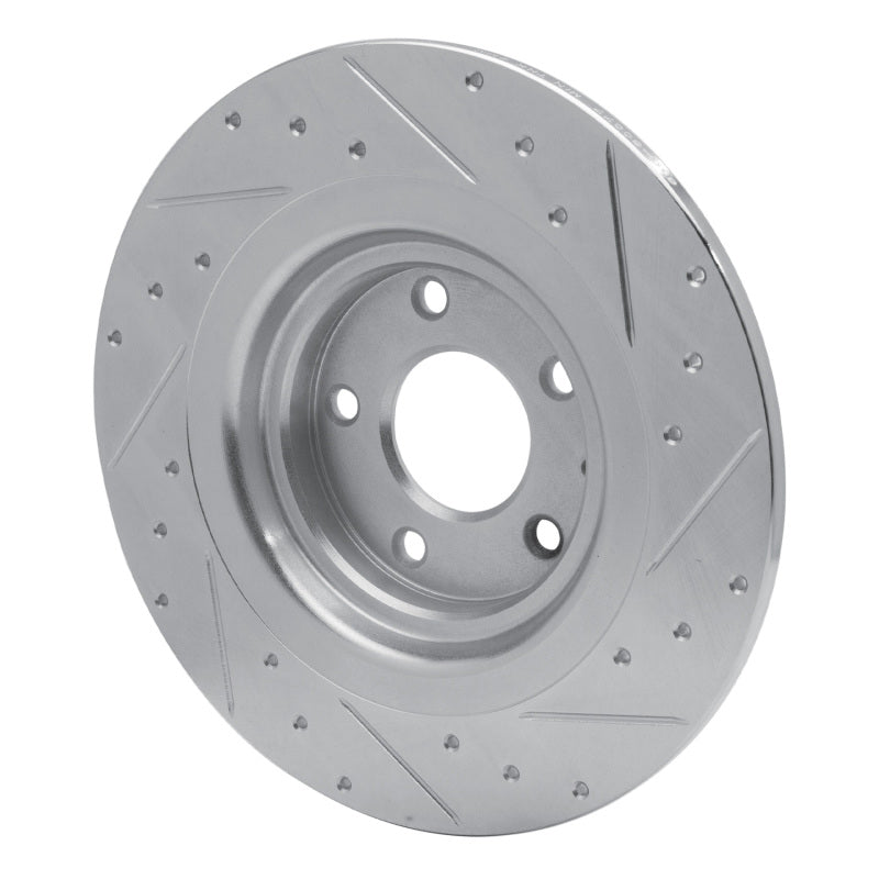 R1 Concepts R1 16-23 Mazda CX-9 Rear Left Drilled & Slotted Silver Brake Rotor