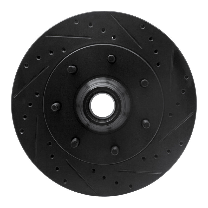 R1 Concepts R1 97-04 Ford F-150 RWD Front Right Drilled & Slotted Black Brake Rotor