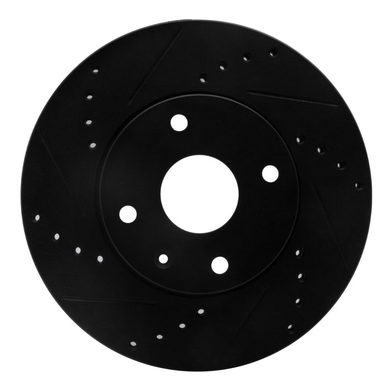 R1 Concepts R1 04-10 Chevrolet Epica (USA/Canada) Front Left Drilled & Slotted Black Brake Rotor