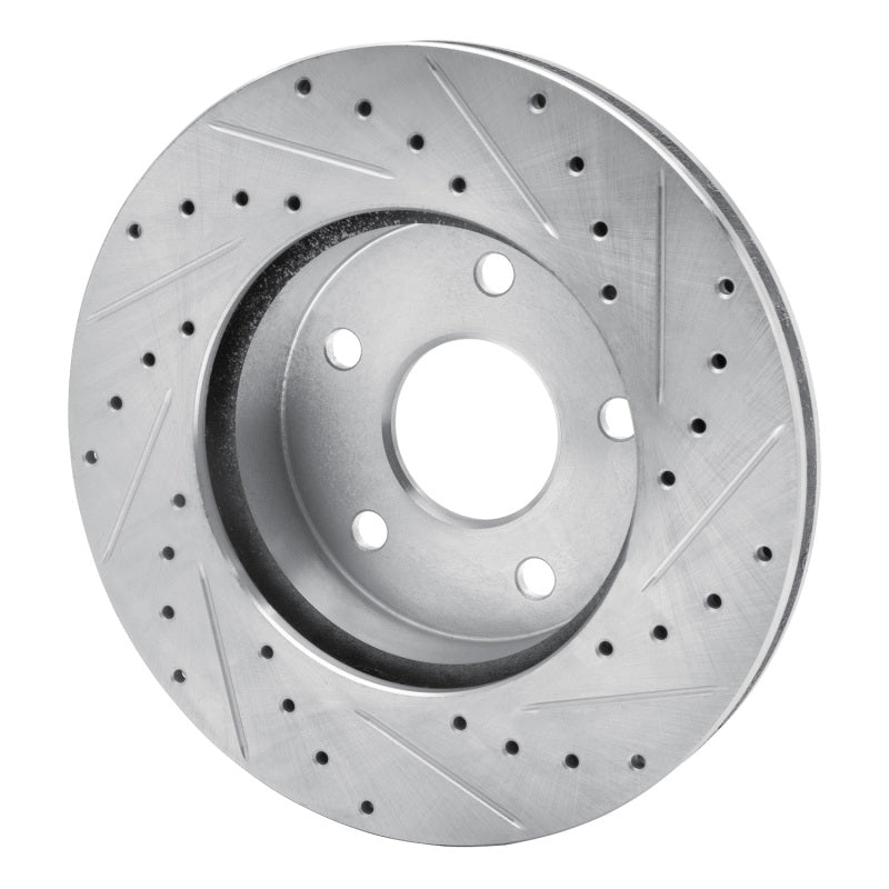 R1 Concepts R1 99-04 Jeep Grand Cherokee Front Left Drilled & Slotted Silver Brake Rotor