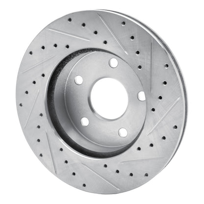 R1 Concepts R1 99-04 Jeep Grand Cherokee Front Left Drilled & Slotted Silver Brake Rotor