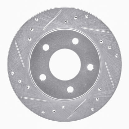 R1 Concepts R1 90-90 Pontiac 6000 Rear Left Drilled & Slotted Silver Brake Rotor