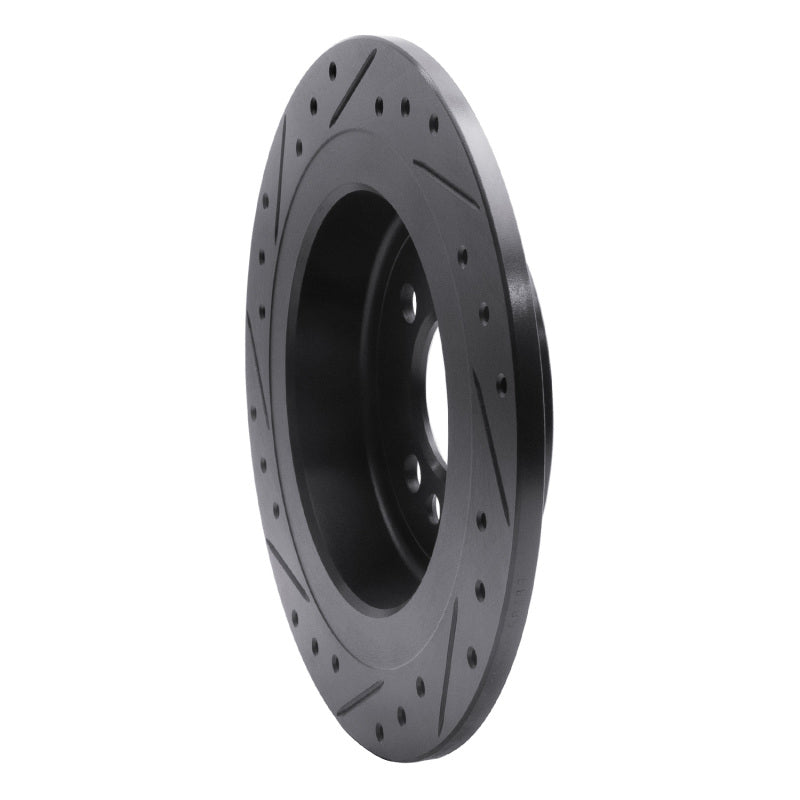 R1 Concepts R1 09-14 Mini Cooper (Excl Clubman) Rear Right Drilled & Slotted Black Brake Rotor