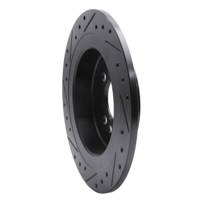 R1 Concepts R1 09-14 Mini Cooper (Excl Clubman) Rear Right Drilled & Slotted Black Brake Rotor