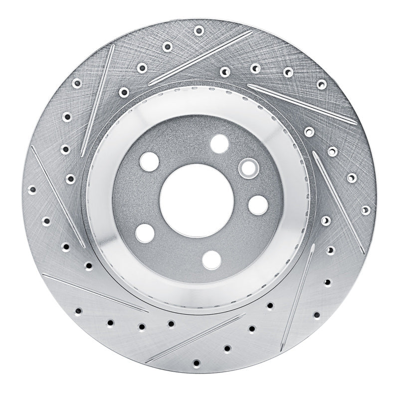 R1 Concepts R1 20-26 Jaguar F-Pace Rear Left Drilled & Slotted Silver Brake Rotor