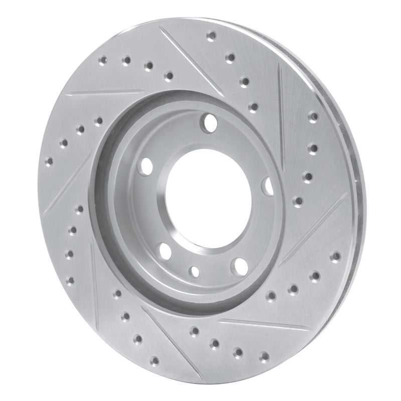 R1 Concepts R1 88-91 BMW M3 Front Left Drilled & Slotted Silver Brake Rotor