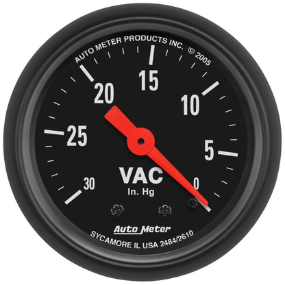 AutoMeter Gauge Vacuum 2-1/16in. 30Inhg Mechanical Z-Series