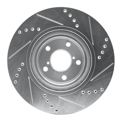 R1 Concepts R1 04-25 Scion FR-S Front Left Drilled & Slotted Silver Brake Rotor