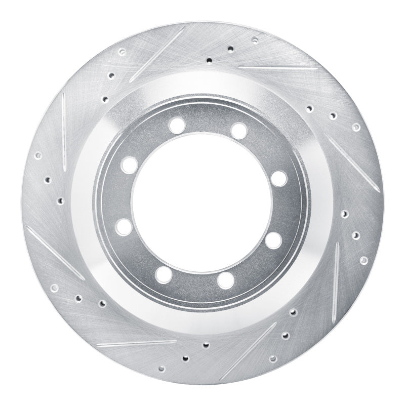 R1 Concepts R1 08-19 Ford E-350 Super Duty Rear Left Drilled & Slotted Silver Brake Rotor