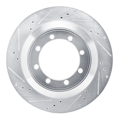 R1 Concepts R1 08-19 Ford E-350 Super Duty Rear Left Drilled & Slotted Silver Brake Rotor