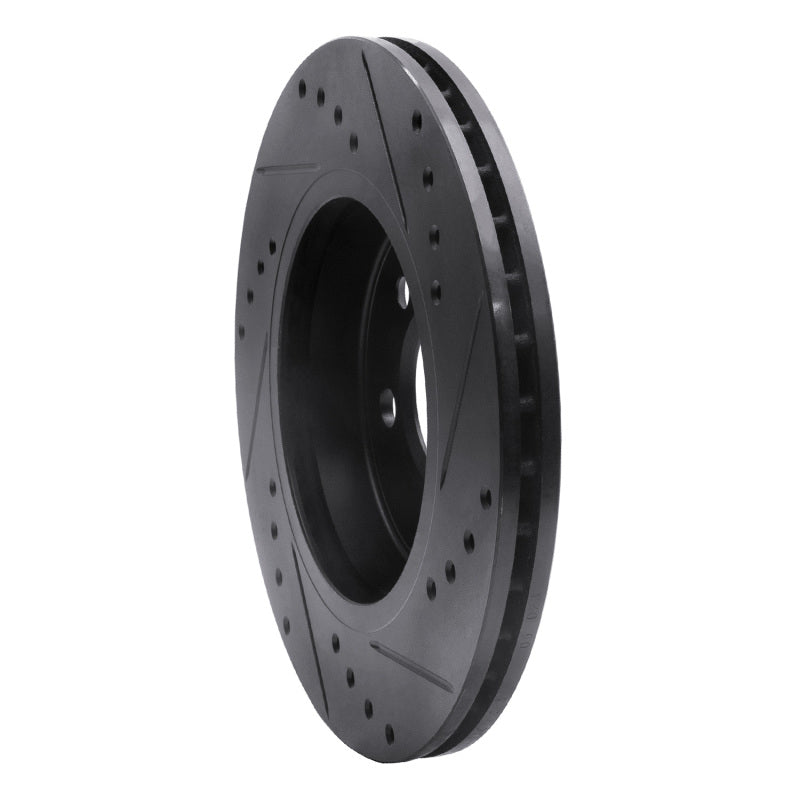 R1 Concepts R1 02-08 Mini Cooper (Excl Clubman) Front Left Drilled & Slotted Black Brake Rotor
