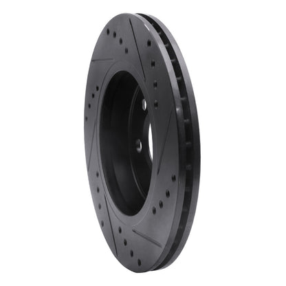 R1 Concepts R1 02-08 Mini Cooper (Excl Clubman) Front Left Drilled & Slotted Black Brake Rotor