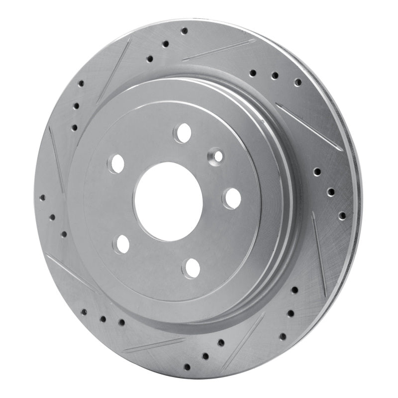 R1 Concepts R1 08-19 Cadillac CTS Rear Left Drilled & Slotted Silver Brake Rotor