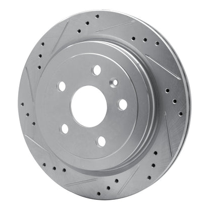 R1 Concepts R1 08-19 Cadillac CTS Rear Left Drilled & Slotted Silver Brake Rotor