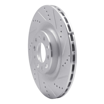 R1 Concepts R1 2017-2025 Alfa Romeo Stelvio Rear Right Drilled & Slotted Silver Brake Rotor