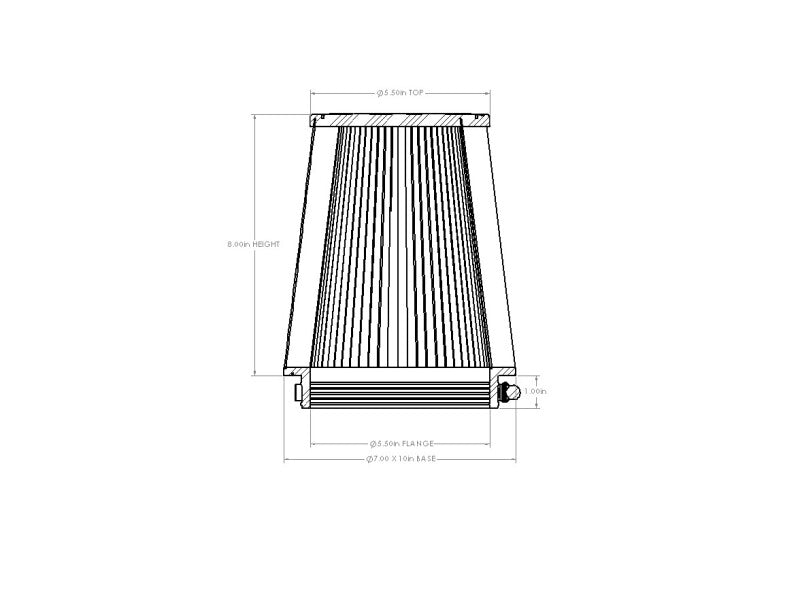 aFe Magnum FORCE Intake Replacement Air Filter w/D2 Dura-Dry Media 5-1/2inF x(10x7)inB x 7inT x 8inH