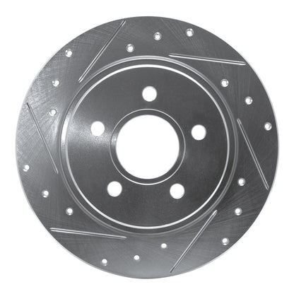 R1 Concepts R1 04-13 Volvo C70 Rear Left Drilled & Slotted Silver Brake Rotor
