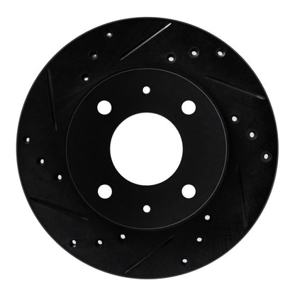 R1 Concepts R1 89-98 Hyundai Sonata Front Left Drilled & Slotted Black Brake Rotor