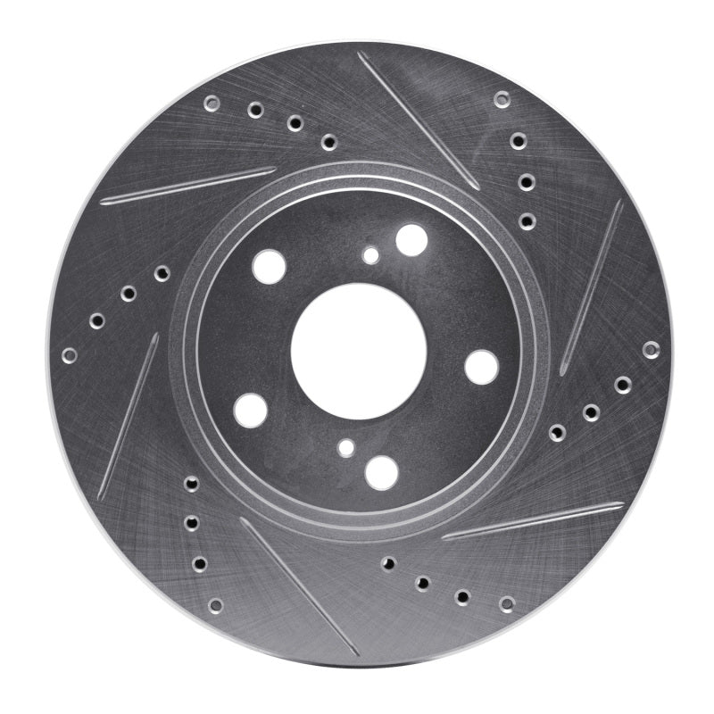 R1 Concepts R1 99-07 Lexus ES300 Front Right Drilled & Slotted Silver Brake Rotor