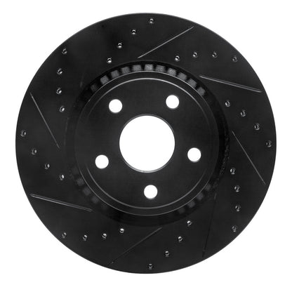 R1 Concepts R1 11-25 Dodge Durango Front Left Drilled & Slotted Black Brake Rotor