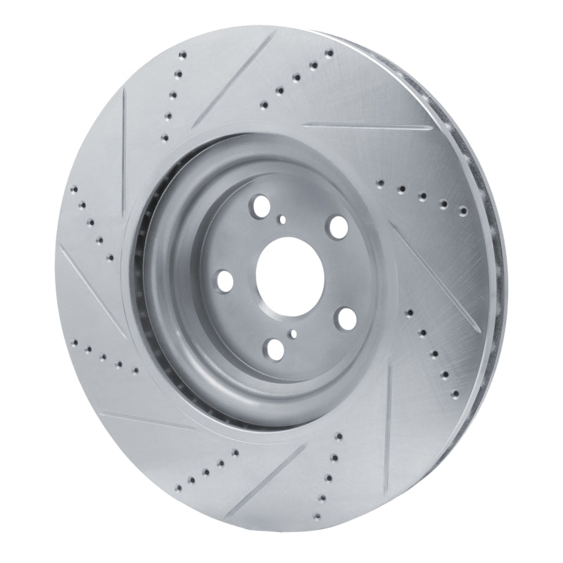 R1 Concepts R1 10-17 Lexus LS460 Left Front Drilled & Slotted Silver Brake Rotor