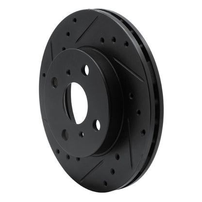 R1 Concepts R1 90-91 Toyota Celica Front Left Drilled & Slotted Black Brake Rotor