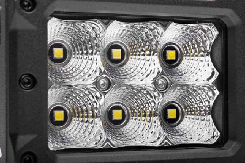 Go Rhino Xplor Bright Series Rectangle LED Flood Light Kit (Surface/Thread Std Mnt) 4x3 - Blk (Pair)