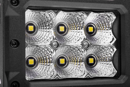 Go Rhino Xplor Bright Series Rectangle LED Flood Light Kit (Surface/Thread Std Mnt) 4x3 - Blk (Pair)