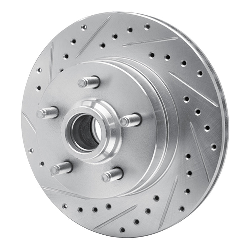 R1 Concepts R1 86-92 Jeep COMANCHE Front Left Drilled & Slotted Silver Brake Rotor