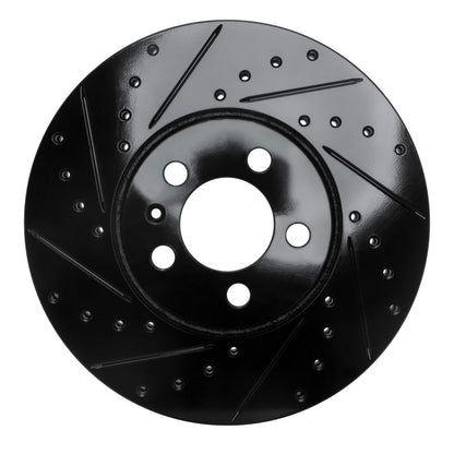 R1 Concepts R1 98-18 Audi A1 (Mexico) Front Left Drilled & Slotted Black Brake Rotor