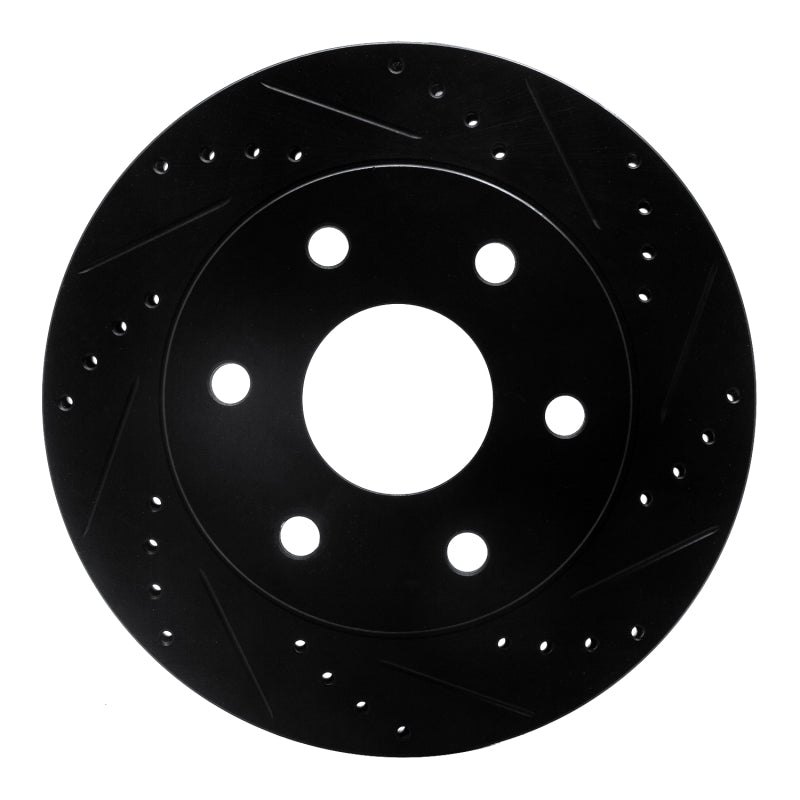R1 Concepts R1 99-08 Cadillac Escalade ESV Front Right Drilled & Slotted Black Brake Rotor