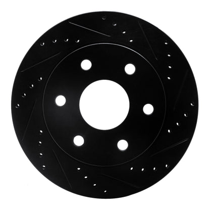 R1 Concepts R1 04-05 Infiniti QX56 Front Right Drilled & Slotted Black Brake Rotor