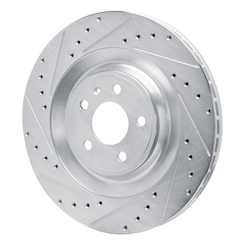 R1 Concepts R1 15-18 Porsche Macan Rear Left Drilled & Slotted Silver Brake Rotor