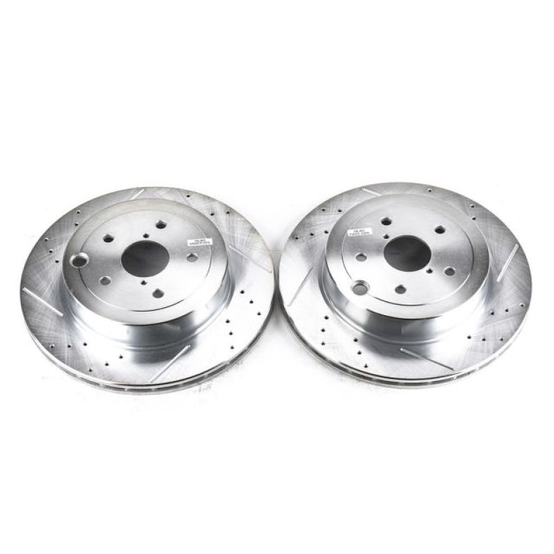 PowerStop Power Stop 08-14 Subaru Impreza Rear Evolution Drilled & Slotted Rotors - Pair
