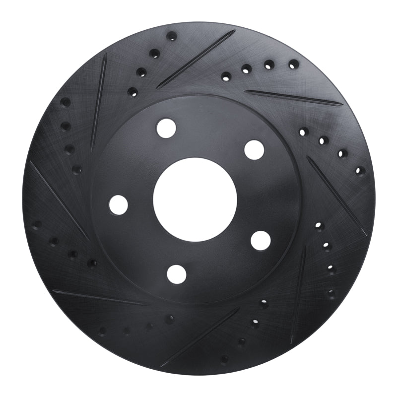 R1 Concepts R1 91-97 Toyota Previa Front Left Drilled & Slotted Black Brake Rotor