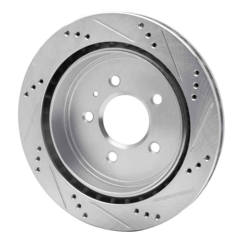R1 Concepts R1 03-11 Cadillac CTS Rear Left Drilled & Slotted Silver Brake Rotor